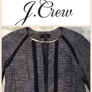 JCrew navy and white zip up blazer.